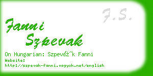 fanni szpevak business card